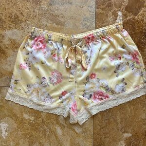 Flora Nikrooz Cream and Pink Floral Pajama Shorts